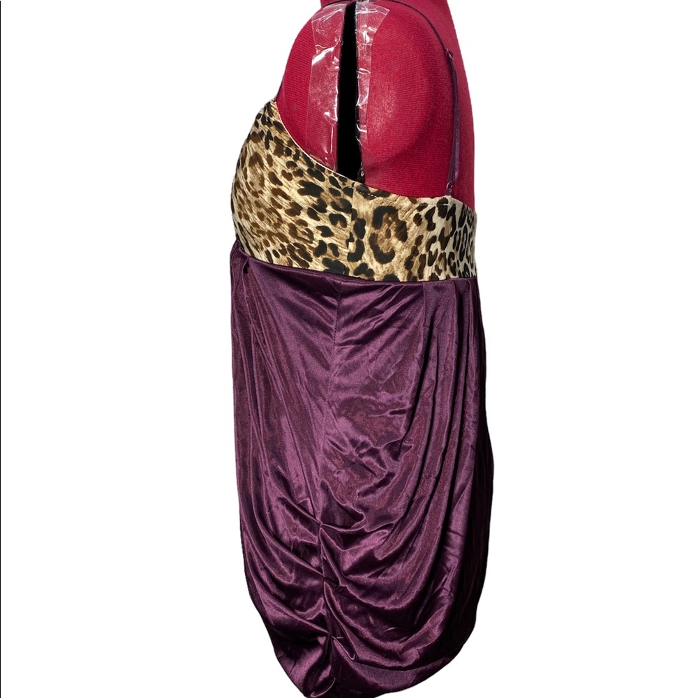 Vintage Satin Leopard Purple Baby Doll Lingerie Chemise Slip Pajama Dress Medium - Picture 8 of 12